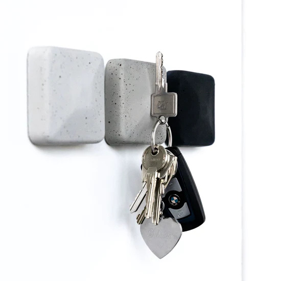 BETOLZ Schlüsselhalter HAMO (3er Set) 1x Anthrazit 1x Grau 1x Lichtgrau