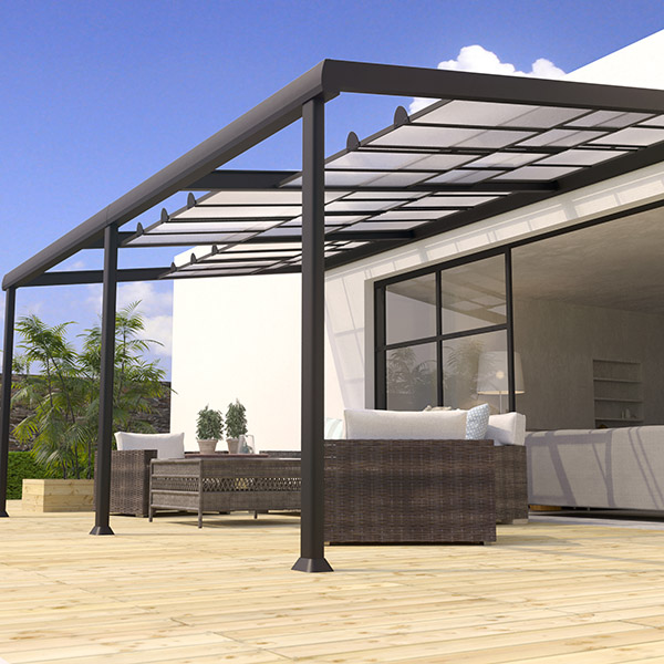 COULEURS DU MONDE PERGOLA ADOSSEE EDENA ANTHRACITE