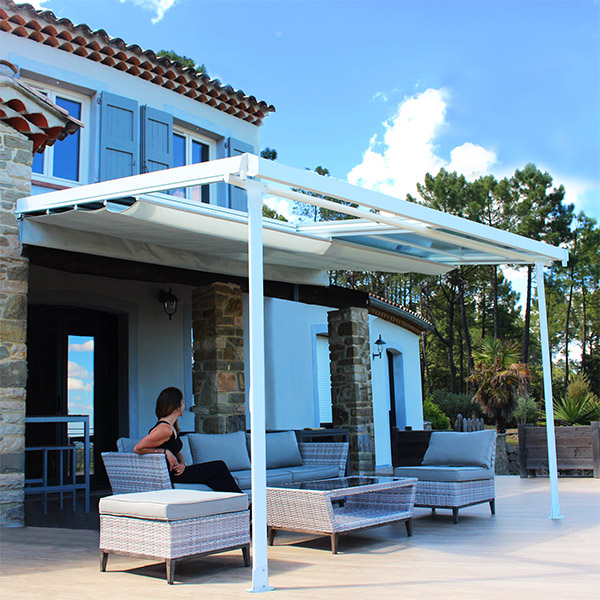 COULEURS DU MONDE PERGOLA ADOSSEE ODESSA BLANC BLANC