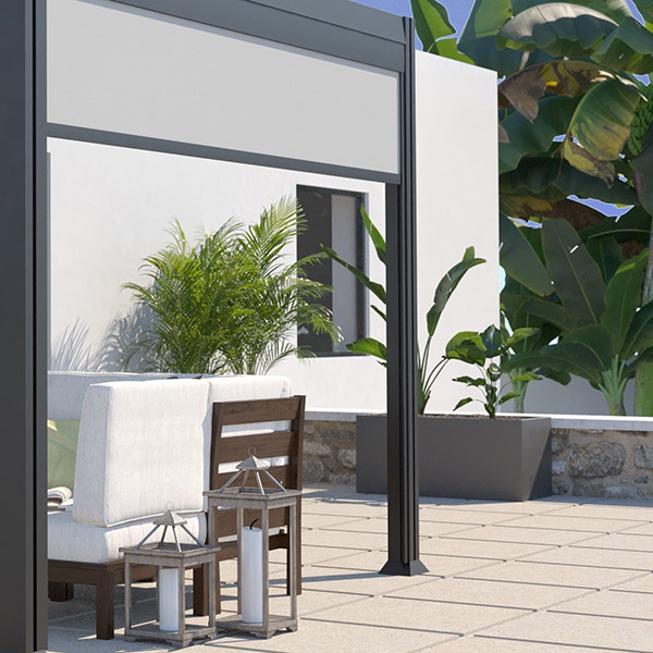 COULEURS DU MONDE STORE BRISE-VUE LATERAL 3M GRIS PERLE 