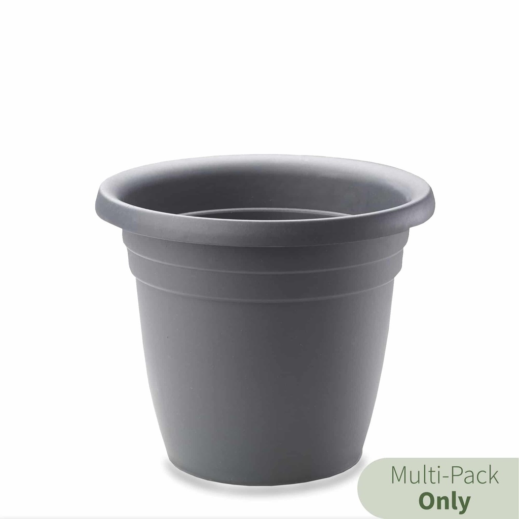 Crescent Garden Emma 22'' Runder Positiv-Pflanzkübel (Holzkohle) 6er-Pack