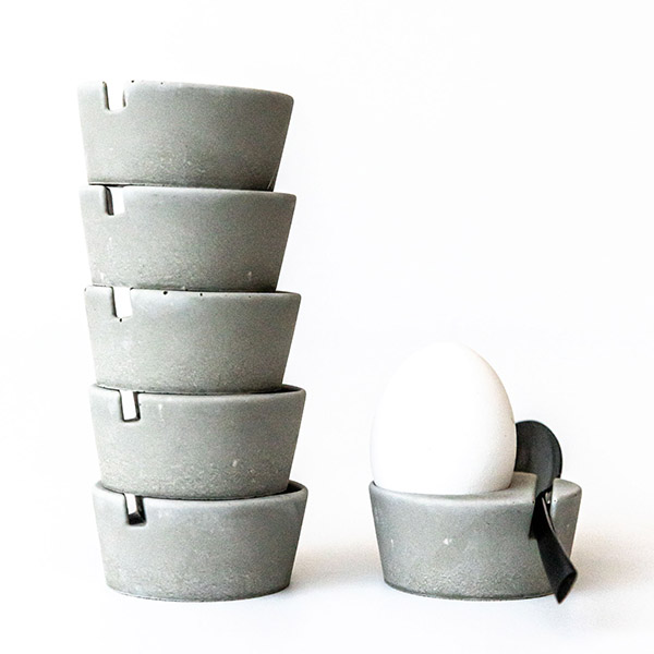 BETOLZ Eierbecher OVA (6er Set) 2x Lichtgrau / 2x Grau / 2x Anthrazit 