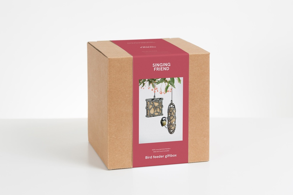 Singing Friend Giftbox wildbird feeder Sam/Anna + wildbird food           