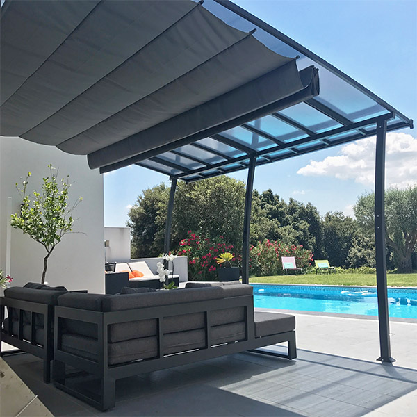 COULEURS DU MONDE PERGOLA ADOSSEE OSLO  ANTHRACITE