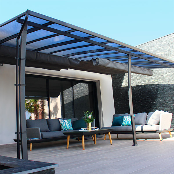 COULEURS DU MONDE PERGOLA ADOSSEE STOCKHOLM ANTHRACITE