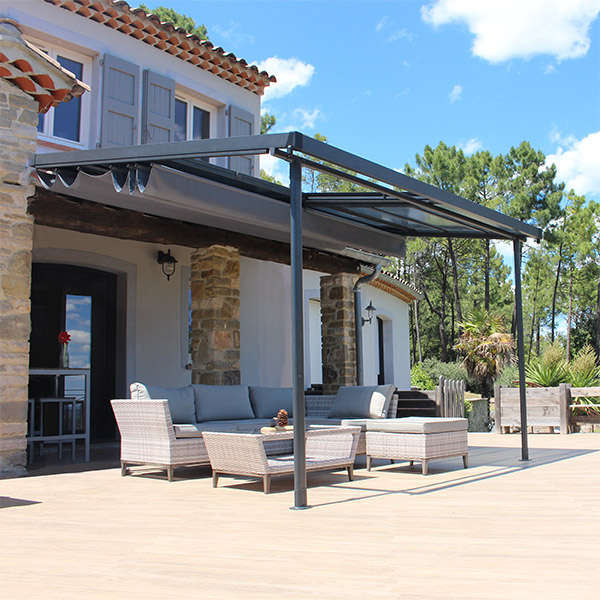 COULEURS DU MONDE PERGOLA ADOSSEE ODESSA ANTHRACITE ANTHRACITE