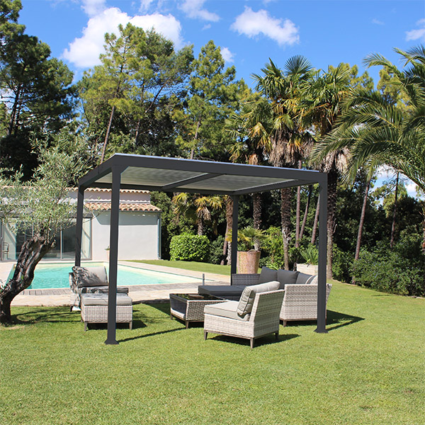 COULEURS DU MONDE PERGOLA BIOCLIMATIQUE MAIA  ANTHRACITE