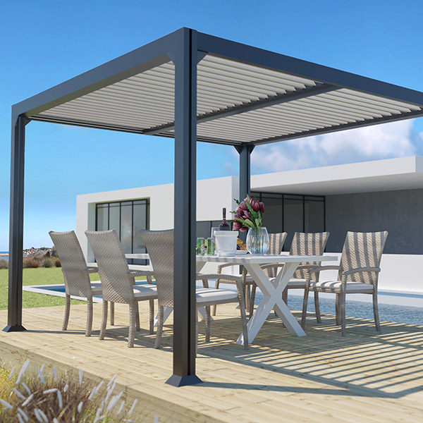 COULEURS DU MONDE PERGOLA BIOCLIMATIQUE DENVER ANTHRACITE