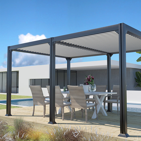 COULEURS DU MONDE PERGOLA BIOCLIMATIQUE NEWPORT  ANTHRACITE