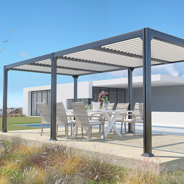 COULEURS DU MONDE PERGOLA BIOCLIMATIQUE MEMPHIS ANTHRACITE