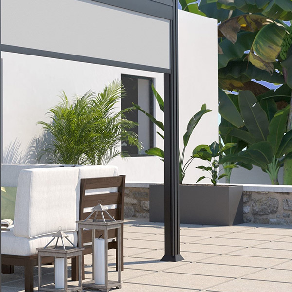 COULEURS DU MONDE STORE BRISE-VUE LATERAL 3M GRIS PERLE 