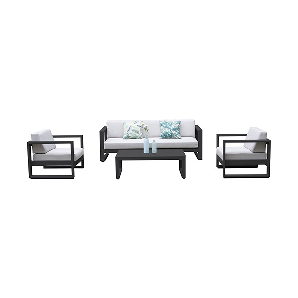 SAILON BY COULEURS DU MONDE SALON DROIT WILLIS ANTHRACITE ET GRIS CLAIR