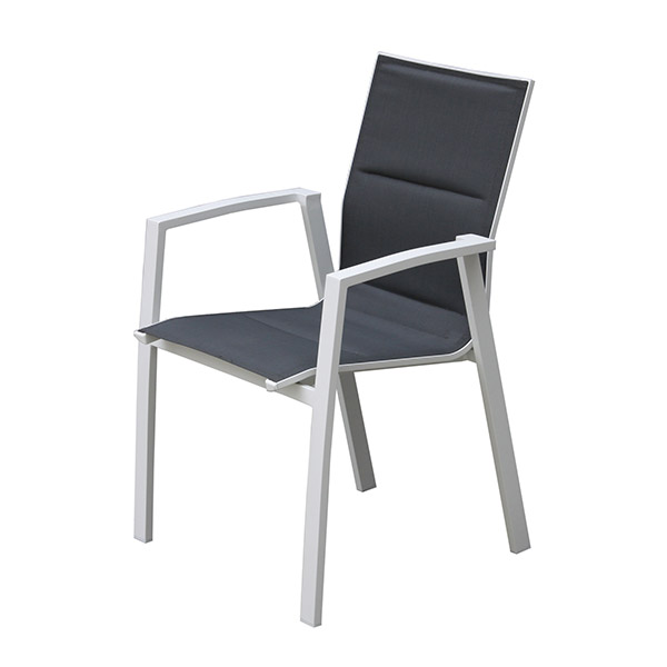 SAILON BY COULEURS DU MONDE FAUTEUIL ANTHONY BLANC ET GRIS FONCE